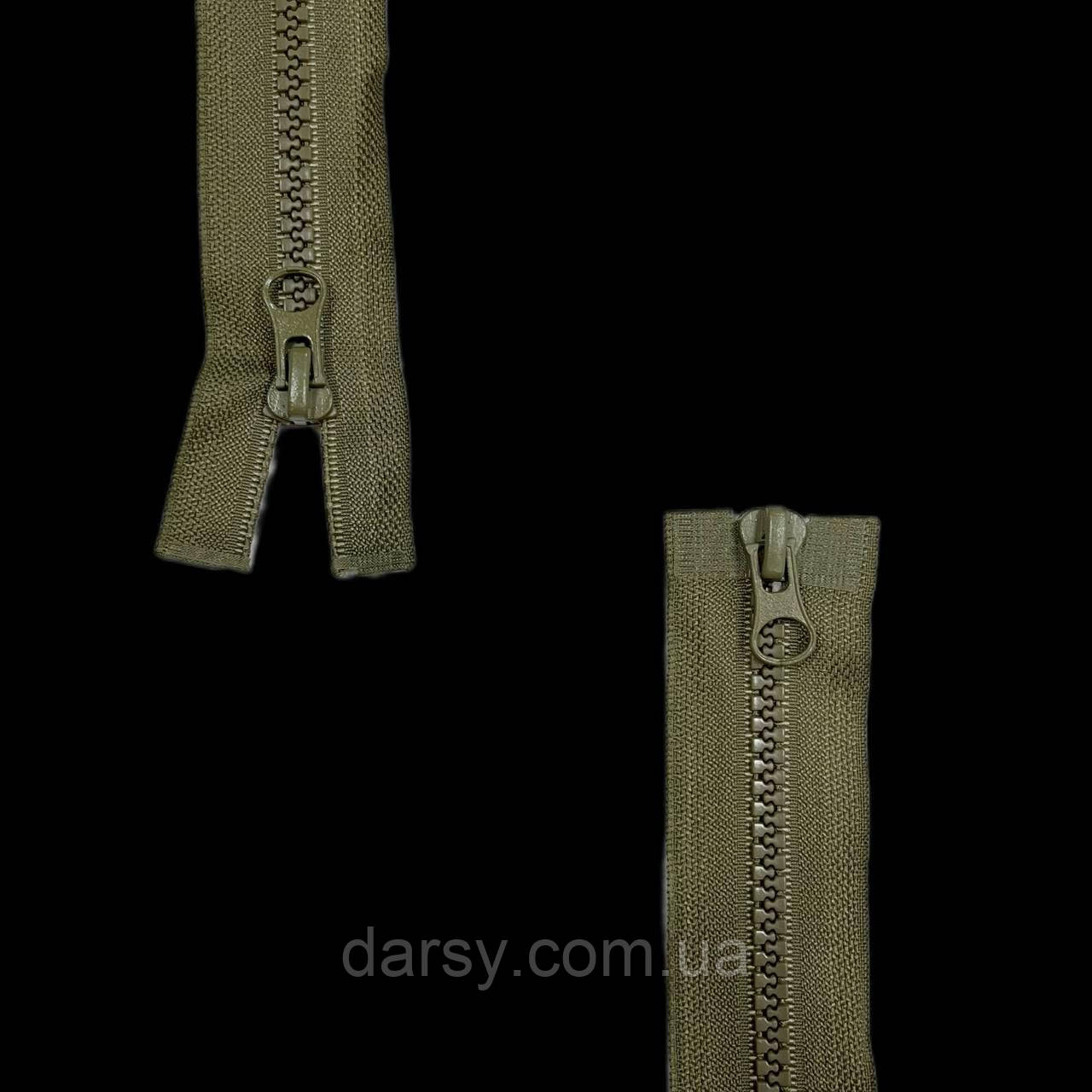 Тракторна блискавка на 2 бігункаТ-5/2 80 см колір хакі 298, фото 1