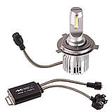КОМПЛЕКТ: LED-лампи Pulso NAOEVO S4 H4 3000K/4300K/6500K Flip Chip/9-16V/30W/3600Lm, фото 5