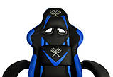 Крісло геймерське з підставкою для ніг Malatec Dunmoon 8978 BLUE, фото 2