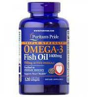 Omega-3 Fish Oil 1400 mg Triple Strength Puritan's Pride, 120 капсул