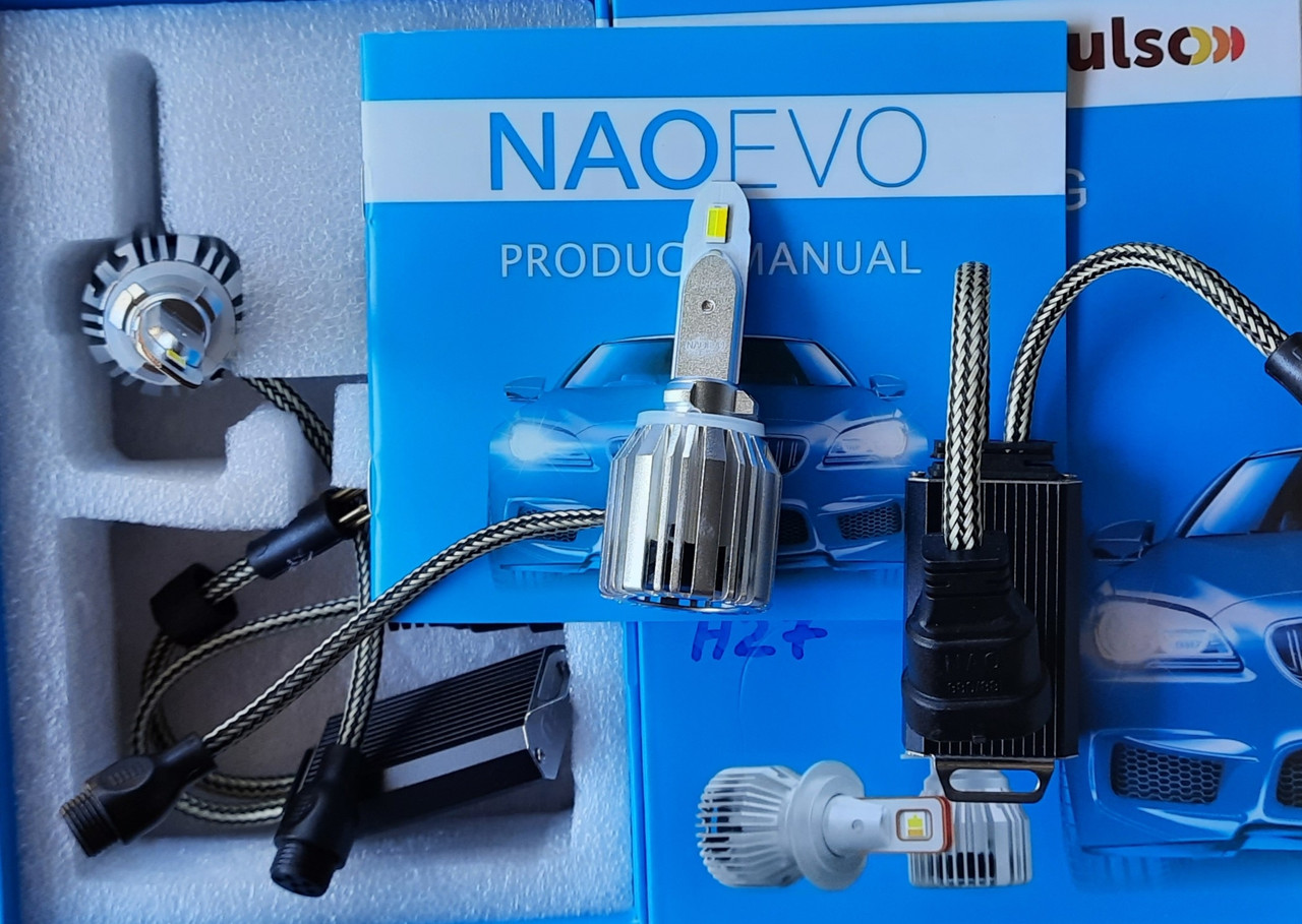 КОМПЛЕКТ: LED-лампи Pulso NAOEVO S4 H27 3000K/4300K/6500K Flip Chip/9-16V/30W/3600Lm