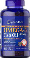 Omega-3 Fish Oil 1400 mg Triple Strength Puritan's Pride, 240 капсул