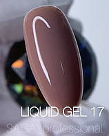 Liquid gel 17 Saga professional жидкий гель для наращивания ногтей объем 15 мл цвет коричневый