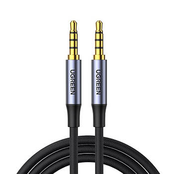 Кабель аудіо Ugreen 3.5mm Male to 3.5mm Male 4-Pole Microphone Audio Audio Aux Cable 2м (сірий) AV183