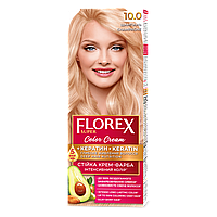 Стійка крем-фарба для волосся Florex КЕРАТИН 10.0 Шампань, 120 мл