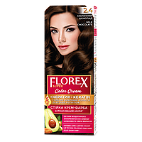 Стійка крем-фарба для волосся Florex КЕРАТИН 2.4 Молочний шоколад, 120 мл