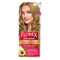 Стійка крем-фарба для волосся Florex КЕРАТИН 3.1 Світло-русявий, 120 мл