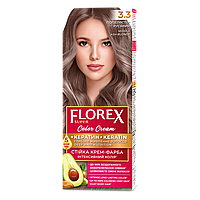 Стійка крем-фарба для волосся Florex КЕРАТИН 3.3 Попелясто-русявий, 120 мл