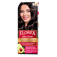 Стійка крем-фарба для волосся Florex КЕРАТИН 3.5 Морозний каштан, 120 мл