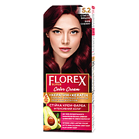 Стійка крем-фарба для волосся Florex КЕРАТИН 5.2 Стигла вишня, 120 мл