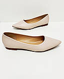 Бежеві матові туфлі човники низький хід 36 37 38 39 40, фото 2