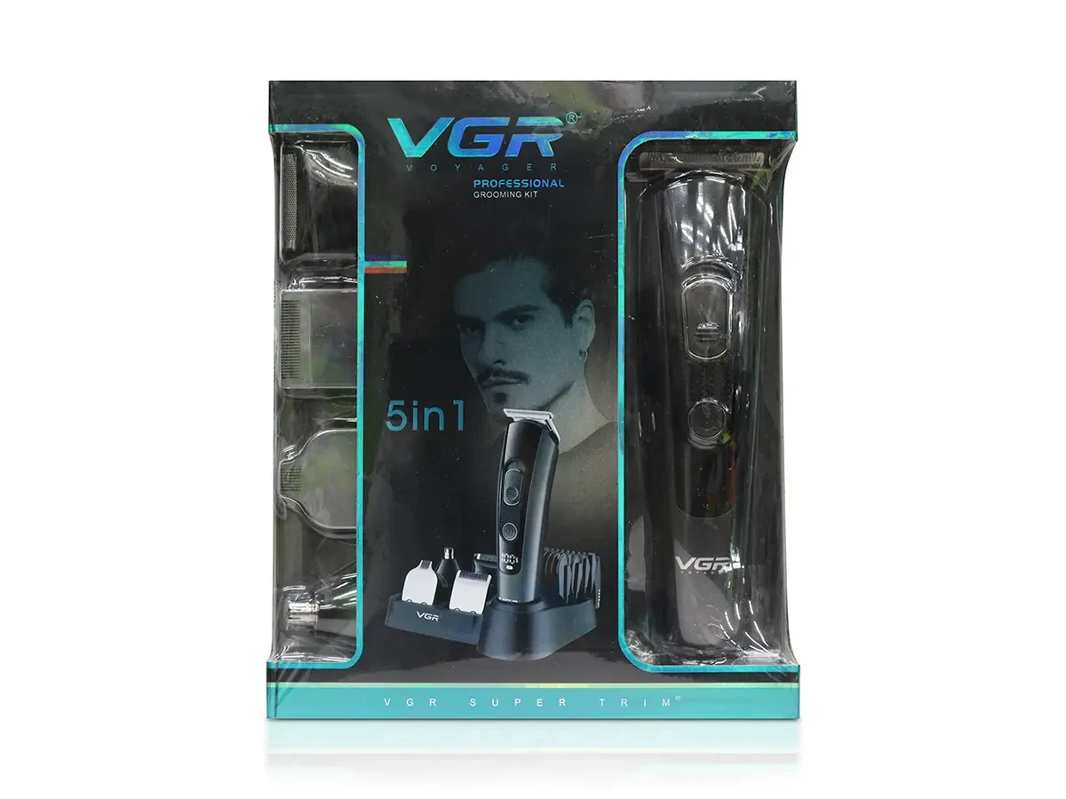 Машинка для стрижки волосся 5 в 1 акумуляторна підзарядка від USB VGR V-175 40шт 6855