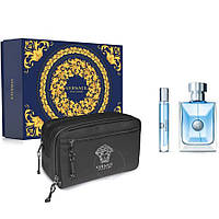 Подарунковий набір Versace Pour Homme туалетна вода 100 ml, мініатюра 10 ml, косметичка