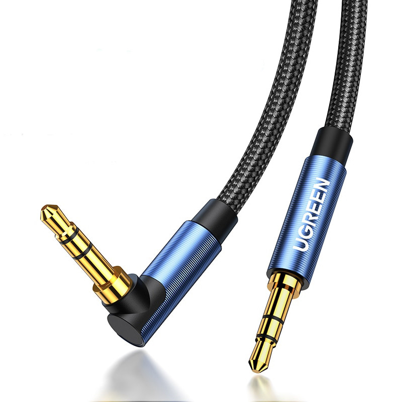 Кабель аудио Ugreen 3.5mm Male to 3.5mm Male Aux Cable Gold Plated Metal Case with Braid 1м (синій) AV112