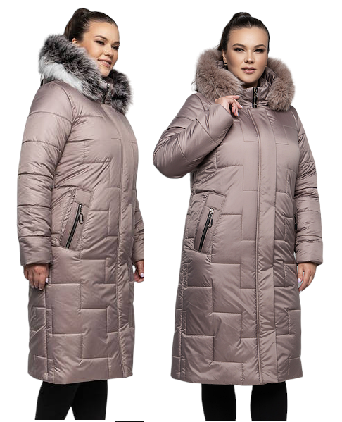 Подовжені зимові куртки та пальто жіночі розмір 48-60