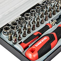 Викрутка Vitals Master з набором насадок та головок, 57 шт., фото 4