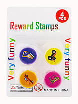 Штампики дитячі 25 мм Машини набір 4 штуки 3302-С