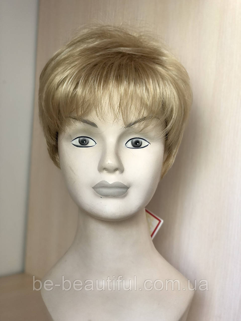 Перука короткий штучний пшенично-золотистий колір, фото 1