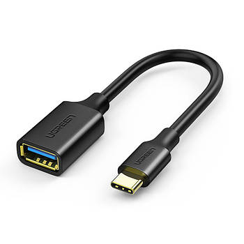 Адаптер перехідник OTG Ugreen Type-C Male — USB 3.0 Female with Cable 15см (чорний) US154