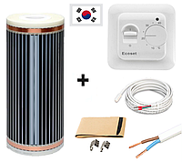 9м2. Інфрачервона тепла підлога "RexVa" (Корея), комплект з терморегулятором RTC 70.26