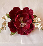 «Бордова півонія з дзвіночками» набiр iз цукрової мастики для кондитерських виробів, фото 2