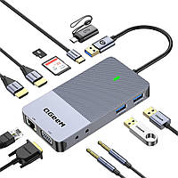 Док-станция QGeeM USB 3.0 USB-концентратор, док-станция USB C для ноутбука, совместимая с MacBook