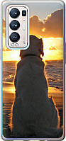Чохол з принтом для Oppo Reno5 Pro Plus / на оппо рено 5 про плюс з малюнком Захід сонця і собака