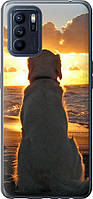 Чехол с принтом для Oppo Reno6 Z / на оппо рено 6 зет с рисунком Закат и собака
