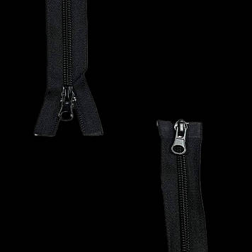 Блискавка  спіральна роз'ємна на 2 бігунка СП7/2 85 см нейлон колір Чорний