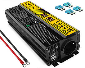 Інвертор Inverter 12V 230V 1000/2000W LCD,  чиста синусоида