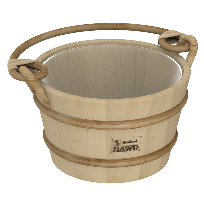 Відро для лазні і сауни сосна з пластиковою вставкою (4 л), фото 1