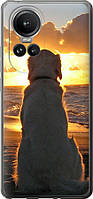 Чехол с принтом для Oppo Reno10 Pro / на оппо рено 10 про с рисунком Закат и собака