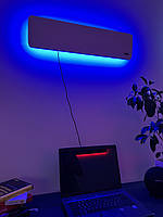 Лед ночник на стене с Bluetooth управлением, настенная неоновая лампа 75 см, смарт деревянный бра белый Белый, 750