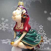 Скляна ялинкова іграшка Набор Баба Яга и избушка Komozja Family Santa Claus, фото 3