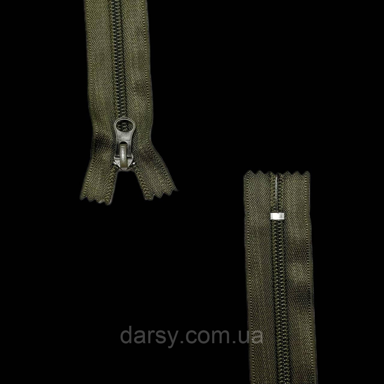 Спіральна блискавка  СП7 30 см нейлон колір Хакі 514, фото 1