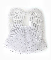 Карнавальний дитячий костюм "Ангел" 2 предмети — карнавальний костюм для дівчинки колір білий