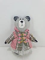 Новорічний ведмедик Тедді в рожевому пальто Hand made