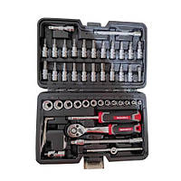 Набір головок торцевих з тріскачкою 1/4″ 46 предметів Vitals Master 186167