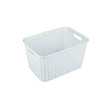 Кошик для білизни пластиковий з кришкою та ручками 20 л, речовий контейнер прямокутний, М'ятний, фото 4