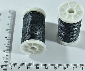 Нитка для шкіри, взуття, поліестер 233/3, 100м, темно сіра, Польща