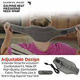 Шарф із підігрівом сірий електричний для шиї CALM MASSAGING NECK WRAP грілка-масажер, фото 4