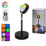 Проекційна лампа заходу сонця Sunset lamp RGB, різнокольорова 16 кольорів, фото 3