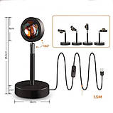 Проекційна лампа заходу сонця Sunset lamp RGB, різнокольорова 16 кольорів, фото 7
