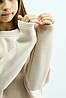 Костюм для дівчинки утеплений турецька тринитка на флісі кофта реглан і штани палацо-колір молочний, фото 4