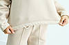 Костюм для дівчинки утеплений турецька тринитка на флісі кофта реглан і штани палацо-колір молочний, фото 6