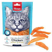 Лакомство для котов Wanpy Soft Chicken Jerky Strips Филе куриное вяленое полоски 80 г (6927749811299)