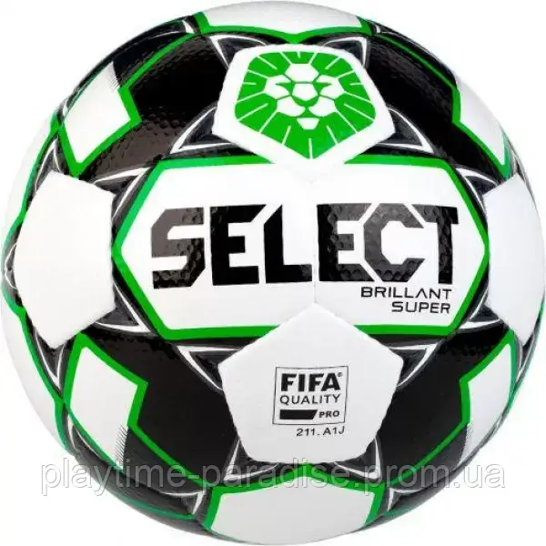 М'яч футбольний SELECT Brillant Super PFL №5 (штучна шкіра, камера-латекс, ручна зшивка, 410-450 грам)
