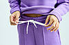 Костюм для дівчинки утеплений турецька тринитка на флісі кофта реглан і штани палацо-колір фіолетовий, фото 7