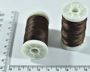 Нитка для шкіри, взуття, Поліестер 233/3, 100м,  коричнева № 2492, Польща