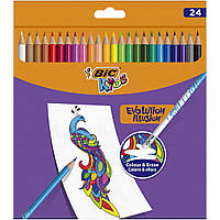 Олівці що стираються 24 шт. BIC  Kids Evolution Illusion